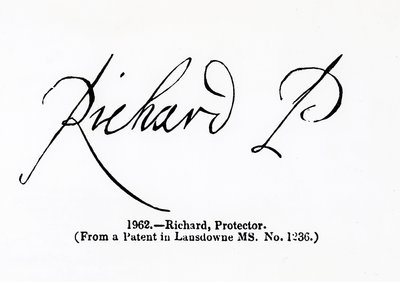 Riproduzione della firma di Richard Cromwell (1626-1712) Lord Protettore da Unbekannt Unbekannt